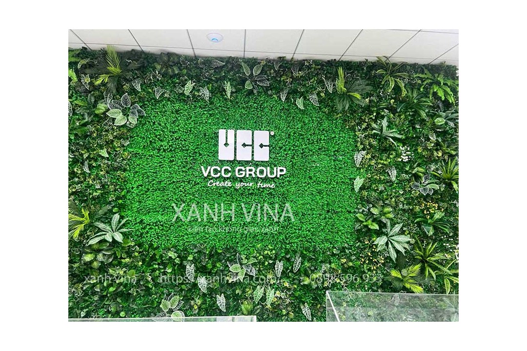 Thi công tường cây giả cho tập đoàn VCC GROUPP